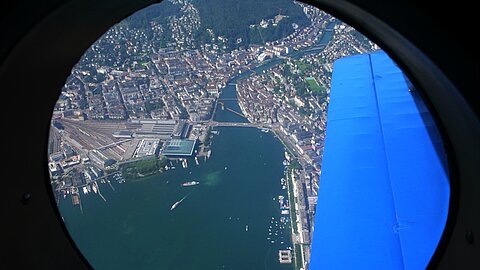 Hoch über der Stadt Luzern.