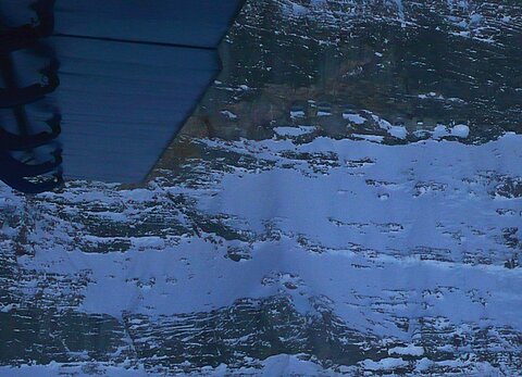 Fenster in der Eigernordwand der Jungfraubahn.