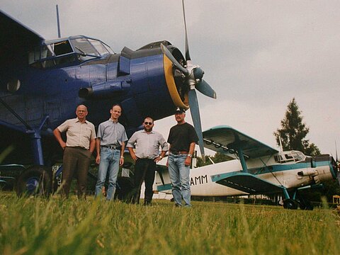 Hansruedi, Christoph, Fluglehrer, Ueli nach der Umschulung.