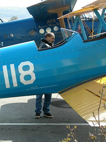 Auch der Stearman ist in Grenchen zum Zoll zwischengelandet.