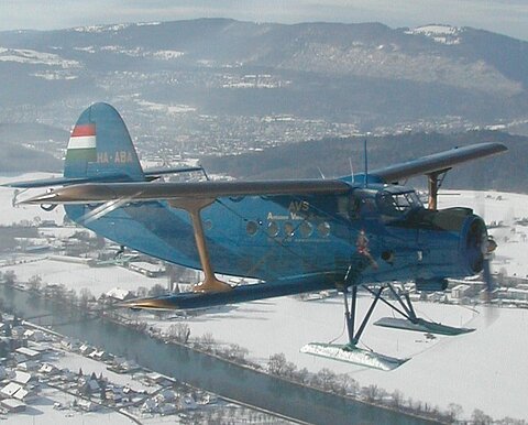 AN-2 mit Skier.