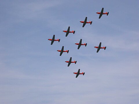 PC-7 Team bei der Vorführung.