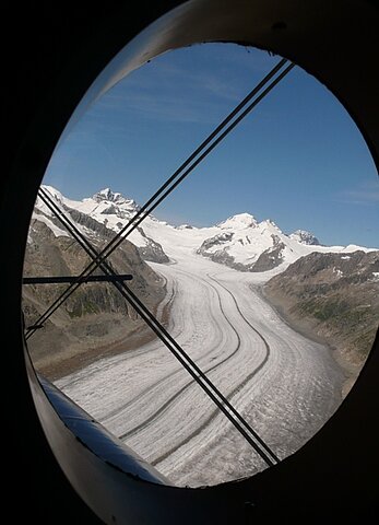 Der Alteschgletscher mit seinen Spalten.
