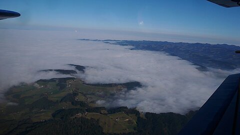 Auf der anderen Seite dicke Nebeldecke.