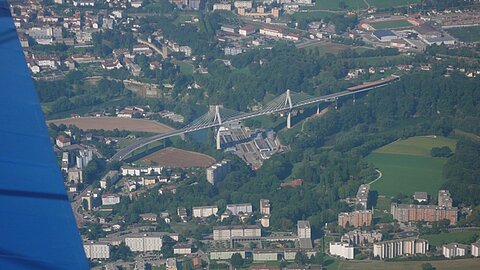 Autobahnzubringer Brücke von Fribourg.