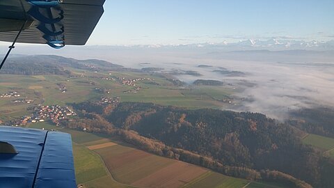 Kurz vor der Landung in Grenchen.