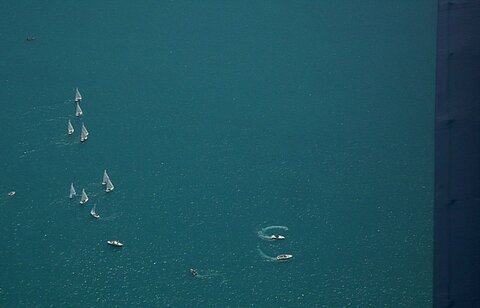 Segelrekatte am Thunersee.