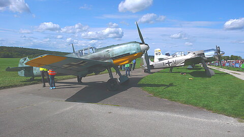 Messerschmitt Me-109E und Focke Wulf 190.
