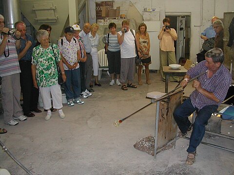Besichtigung Glasfabrick in Merano.