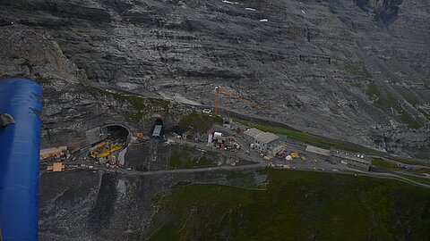 Baustelle bei der kleinen Scheidegg.