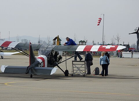 Flugvorbereitung für den Voralpenflug.