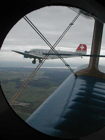 Auf dem Rückflug treffen wir diese Ju-52.