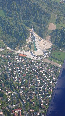 Die Sprungschanze von Garmisch Partenkirchen.