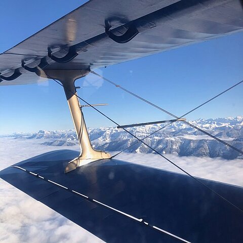 Links der Säntis und Pilatus.