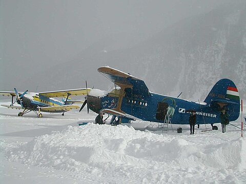 Eine zweite AN-2 war für kurze Zeit in Samedan.